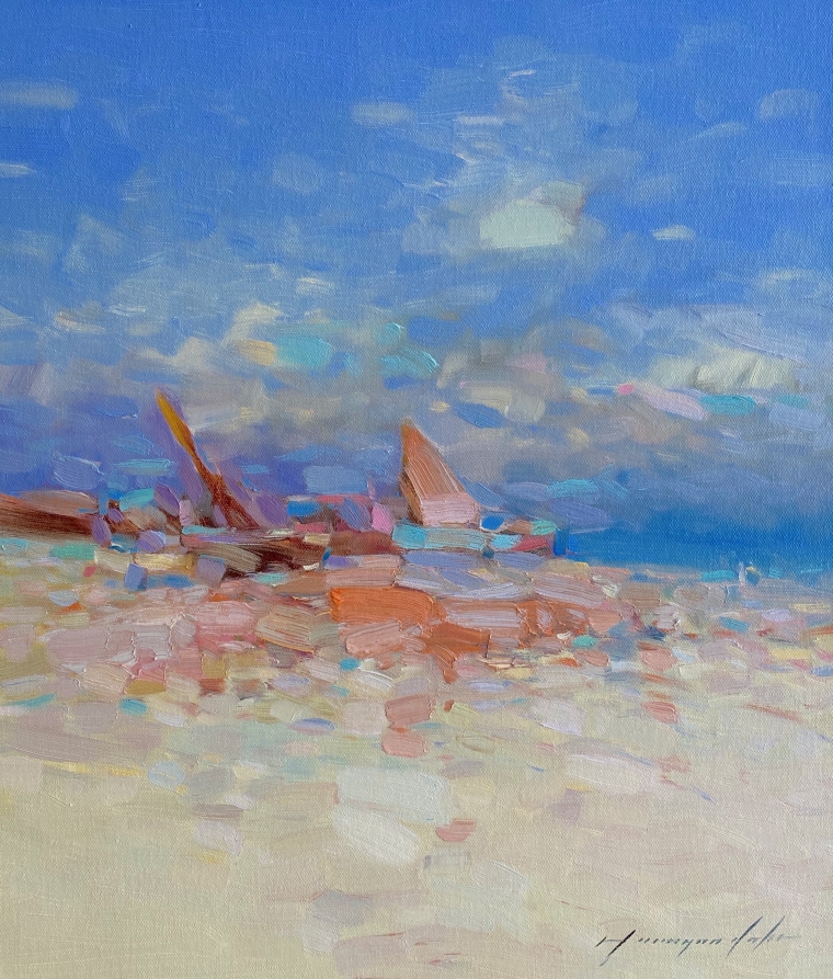 Sail Boats, Original oil Painting, Handmade artwork, One of a Kind              